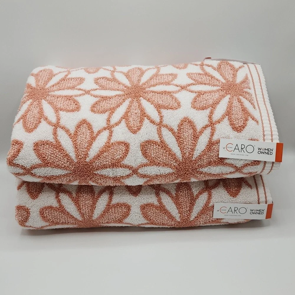 Caro Home 6pc Floral Rose Daisydays Soft Cotton Towel Set 2 Bath 2 Hand 2 Tip‎